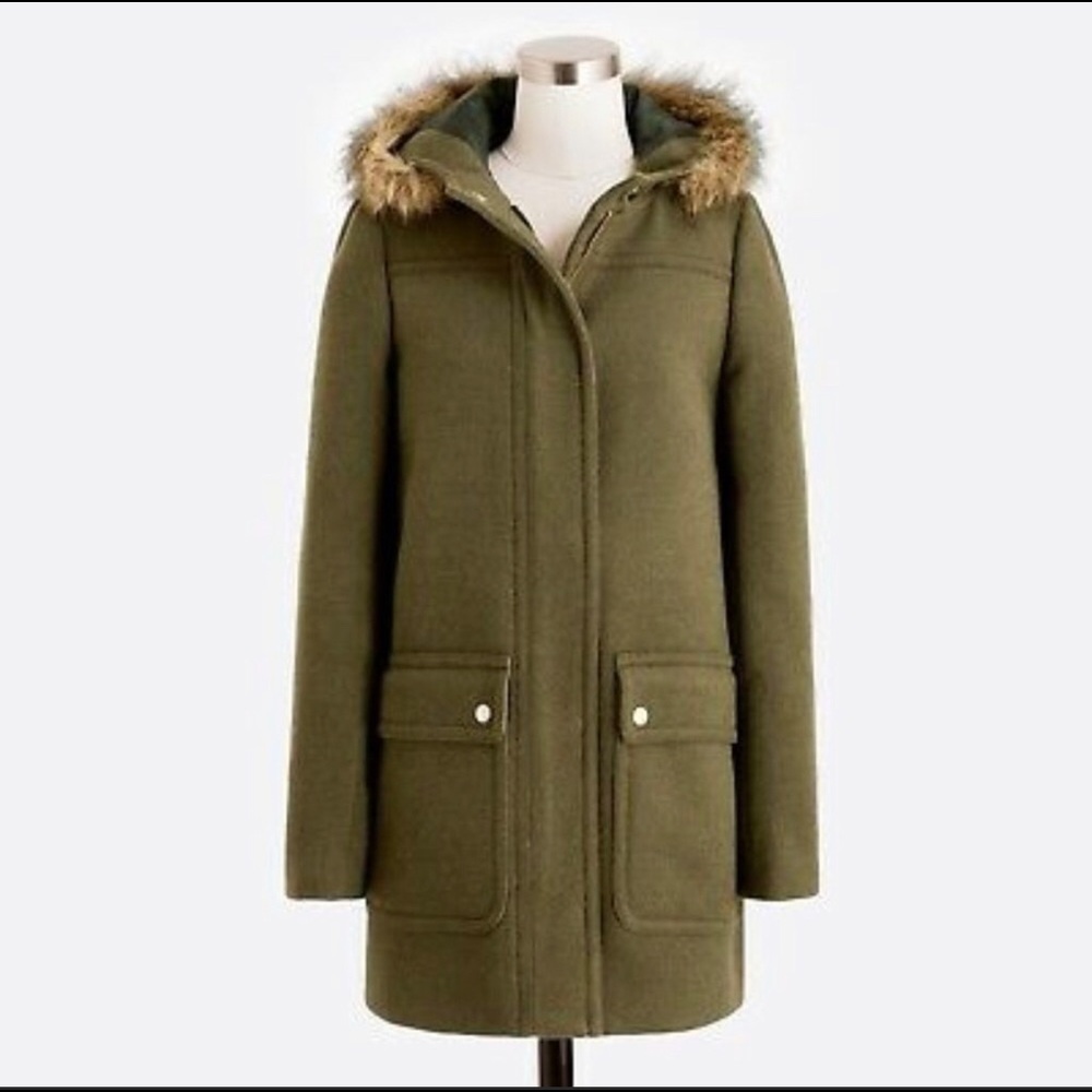 J. Crew Vail Parka Olive Green